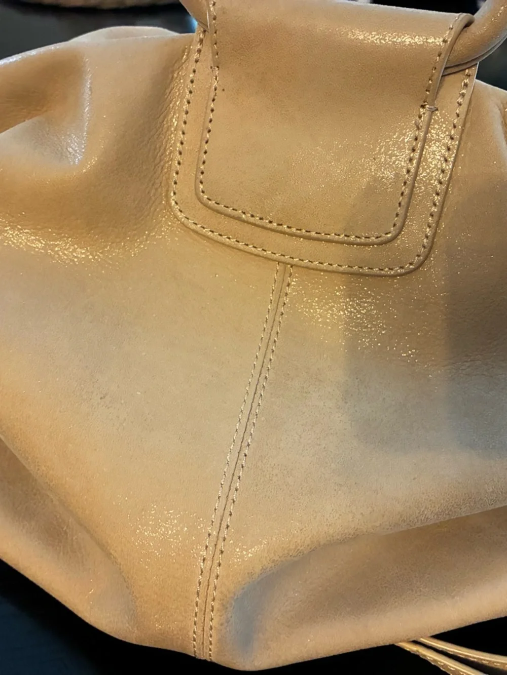 HOBO Soft Cream Leather Hobo with Woven Center Detail - Picture 2 of 5